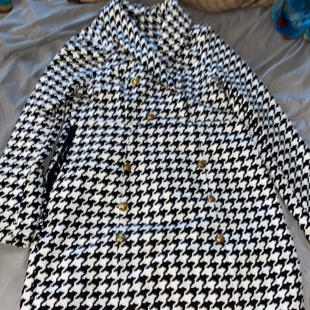 Houndstooth skirt and blazer set
